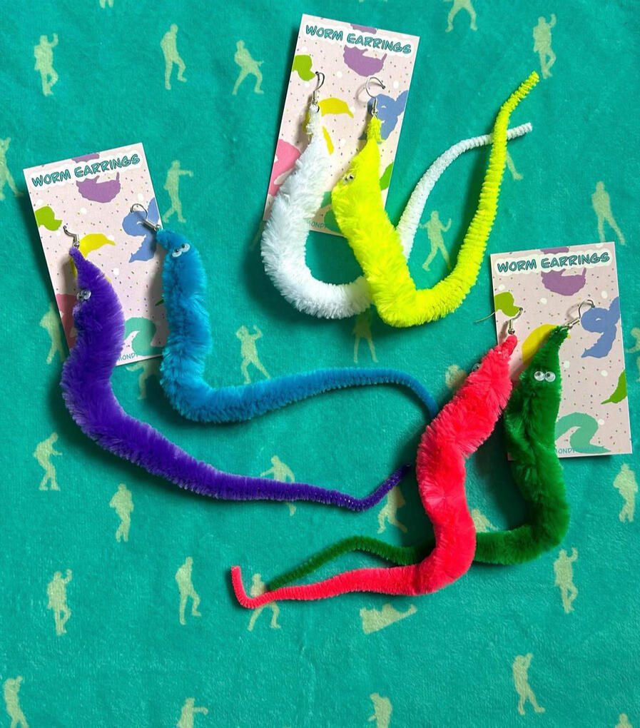Worm on a String Earrings