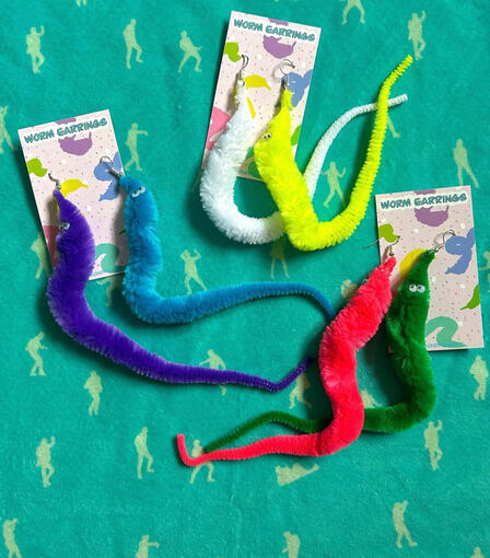 Worm on a String Earrings